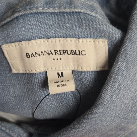Banana Republic Sleeveless Denim Shirt - Size M, Oversized Fit NWT - Picture 4 of 11